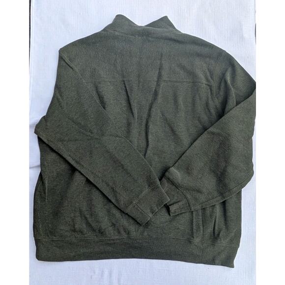 Tasso Elba Mens Quarter Zip Pull Over Sweatshirt Sz XL Cotton Hunter Green - Picture 2 of 4